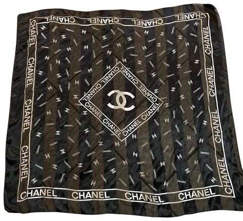 chanel black and white stroller scarf|chanel cotton scarf.